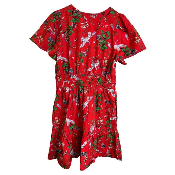 Anthropologie The Somerset Mini in Red Floral Bird Size Large Boho - Picture 4 of 5